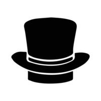 Top hat icon isolated on white background silhouette, elegant top hat icon vector