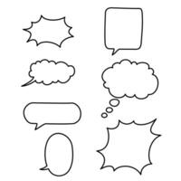 set of balloon text design blank comic element collection vector
