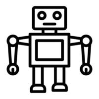 Toy Robot Line Icon Design vector