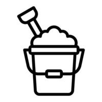 Sand Bucket Line Icon Design vector