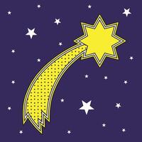 Shooting star. Simple color icon vector