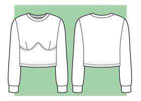 Crew neck sweatshirt fashion illustration vector