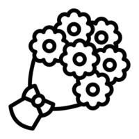 Flower Bouquet Line Icon Design vector
