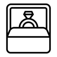 Ring Box Line Icon Design vector