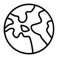 Planet Earth Line Icon Design vector