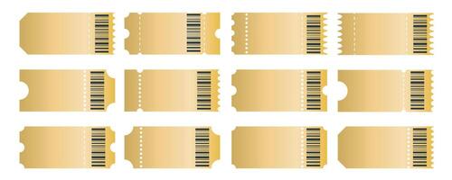 Set of golden color coupons of different designs vector