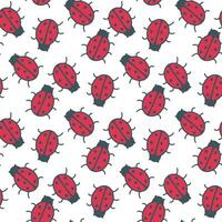 Ladybug pattern color doodle sketch illustration vector