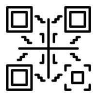 QR Code Line Icon Design vector