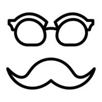 Moustache Line Icon Design vector