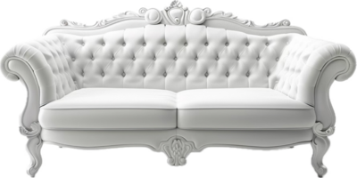 elegante vintage sofá com adornado estofamento. png