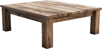 Simple Wooden Coffee Table with Plank Top. png