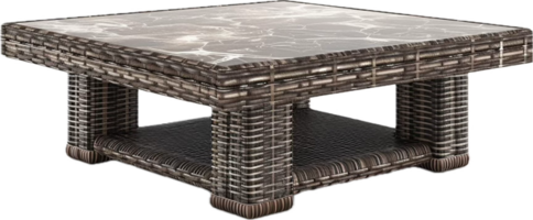 Simple Wooden Coffee Table with Plank Top. png