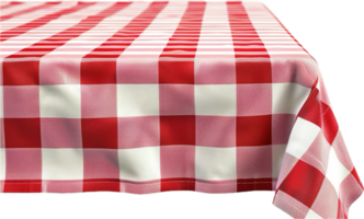 Red and White Checkered Tablecloth on Dining Table. png