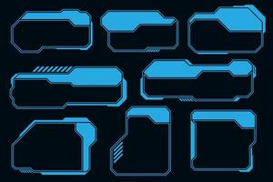 Futuristic frame set, HUD technology cyberpunk design element. Technology element. vector
