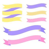 Colorful Ribbon banner,adorable ribbons flat style icon symbol vector