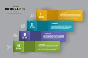 Infographic template with icon 4 step. Modern infographic design for presentation. vector