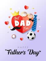 Best Dad ever, Happy Fathers Day greeting card. Decorative banner. Holiday decoration vector