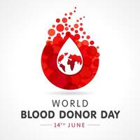 Red drop creative icon. International Blood Donor Day digital illustration vector