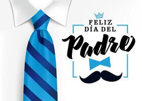 Father's Day Spanish greetings, creative design vector