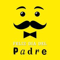 Smiley emoji with Spanish greetings for Father's day gift. Web icon. T shirt graphic. vector