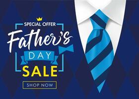 Father's day sale flyer. Advertising concept vector