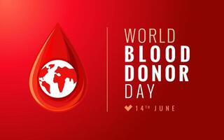 World Blood Donor Day creative poster. Advertising banner for blood donation vector