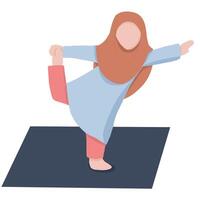 A picture of a girl doing exercise on a mat vector
