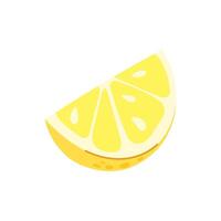 Lemon slice in flat style. Fresh citrus fruit. Ingredient for making lemonade. Cartoon sour lemon. vector