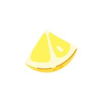 Lemon slice in flat style. Fresh citrus fruit. Ingredient for making lemonade. Cartoon sour lemon. vector