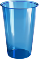 transparente azul plástico copo. png