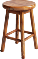 rustiek houten stoel met ronde stoel. png