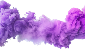 Vibrant Purple Ink Explosion in Water. png