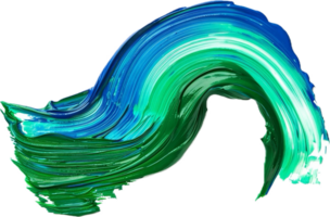 Abstract Swirl of Green Paint Strokes. png