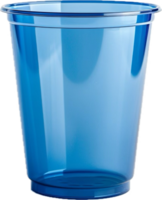 transparente azul plástico copo. png