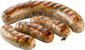 Grilled Sausages with Char Marks and Herbs png