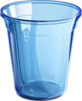 transparant blauw plastic beker. png