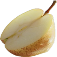 Close-up of Sliced Pear Half. png