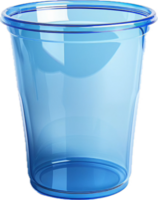 transparent blå plast kopp. png