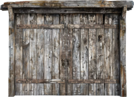 rustik trä- dörr med metall ringa hantera. png