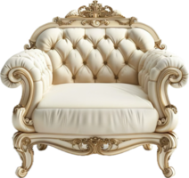 Luxurious Baroque Armchair with Tufted Upholstery. png