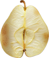 Close-up of Sliced Pear Half. png