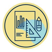 report icon and ruler, bookkeeping and business icon vector