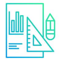 report icon and ruler, bookkeeping and business icon vector