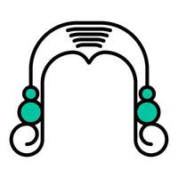 wig icon, judge and court tools icon vector