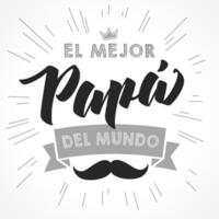 del padre día Español creativo felicitaciones. t camisa negro estilo logo. recorte máscara forma gráfico concepto. vector