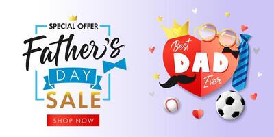 Father's Day Sale coupon vector