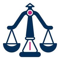 justice scale symbol icon, judge and court tools icon vector