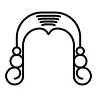 wig icon, judge and court tools icon vector