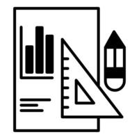 report icon and ruler, bookkeeping and business icon vector