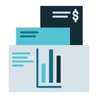 financial documents and data, bookkeeping and business icon vector